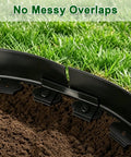 No Dig Landscape Edging Kit 33 Ft Long 4 Inch Tall Black Plastic Border With 50 Reinforced Spikes showing clean connection