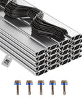 Heavy Duty Greenhouse Wiggle Wire Bundle With Lock Channels And Rustproof Aluminum Clips For No Sweat Poly Film Securing and Dang Tough Shade Cloth Fastening Done Right, 40 pieces.