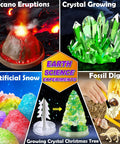 150 Hands On Science Experiments Kit For Kids STEM Projects with volcano, crystals, snow, fossils, and Christmas tree