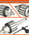 Heavy Duty 1/2 Inch Keyed Drill Chuck With Two Morse Taper Arbor built for precision in woodworking and drill presses.