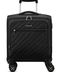Underseat Carry-On Luggage With Spinner Wheels, Soft Sided 15 Inch Travel Case For Air Travel And Business, Black