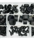 160 Piece Black Automotive Rubber Bumper Assortment Kit For GM Ford Chrysler Cars Trucks Replacement 20030 8210 in plastic box
