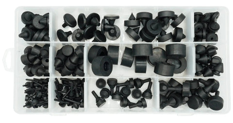 160 Piece Black Automotive Rubber Bumper Assortment Kit For GM Ford Chrysler Cars Trucks Replacement 20030 8210 in plastic box