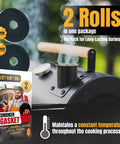 Smoker gasket rolls, 2-pack, black, 1/2 x 1/8 in, 20 ft total, self-stick Nomex BBQ lid tape