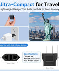 EU To US Travel Plug Adapter 2 Pack With Secure Fit Type C And E F Schuko To US Converter Universal Outlet Adapters in use