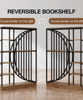 Dope Tall Industrial Bookshelf Set Of 2 With Reversible 5 Tier Shelves showing curved dividers, freestanding design