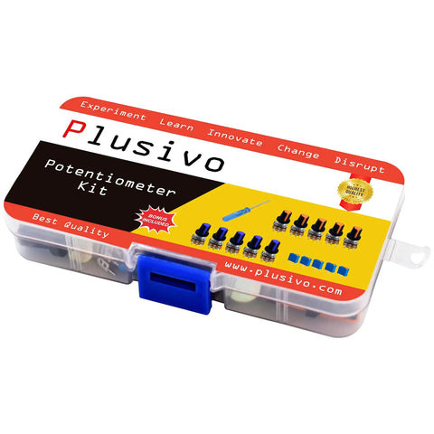 All In One Potentiometer Kit With 46 Pieces Including 1K To 100K Ohm Linear Rotary Taper Potentiometers Multi Turn Trimmers WH148