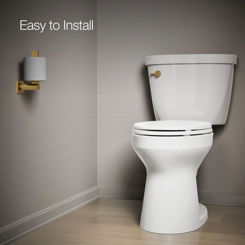 Image showing a Cimarron Left-Hand Trip Lever for Comfort Height toilets in vibrant brushed Moderne brass finish.