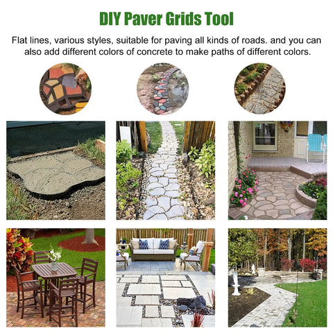 Concrete Paver Mold Kit For DIY Outdoor Pathways Irregular Stepping Stones And Walkways Reusable Plastic Molds installation examples