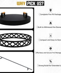 Smokeless Fire Pit Accessories Set For Outdoor Hangouts And Backyard Chill, includes 20in lid, 36in poker, 17in base for bonfire pit