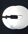 Rear Notch Bandsaw Table Insert Pack Of 2 For 14 Inch Saws Aluminum Inserts For Most Imported Bandsaws Fits Rear Pin Notch No Fuss Install And Easy Use, shown flat on a black surface.