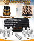 Hydraulic hose 3/8 in x 50 ft with 10 JIC 37° female and NPF male fittings, steel braided, 4800 psi