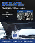 3L Transmission Fluid Transfer Pump With 12 ATF Adapters No Mess Manual Oil Dispenser beneath car hood