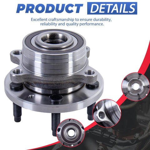 Two Pack Front And Rear Wheel Hub Bearing Assembly 5 Lug Non ABS Compatible For 2011 2018 Ford Explorer And 2013 2018 Police Interceptor Utility OE Replacement 512460 HA590446 BR930809