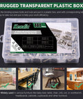 Tough As Nails M6 Socket Cap Bolts And Barrel Nuts Assortment Kit With Hex Setter Tool 141 Piece in rugged transparent plastic box.