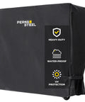 80 Qt Universal Cooler Cover For Large Outdoor Rolling Coolers Weatherproof And Waterproof UV Resistant Heavy Duty Polyester Fade Resistant For Backyard Deck And Patio Use Black, side view