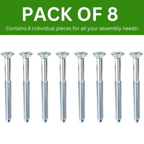 Certified Top Tier Long Screws For Furniture Assembly And Home Repairs Offering Exact Match Replacement For Ikea 123756 Pack Of 8 Heavy Duty Fasteners in silver, ideal for bed and shelf repairs.