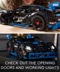 Child playing with Porsche GT4 EPerformance Remote Control Race Car Toy with realistic lights and doors open