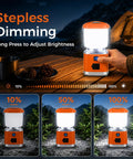 Stepless dimming feature of Rechargeable Camping Lantern With 1500 Lumen Brightness 3000mAh Battery 4 Modes And Stepless Dimming IPX4