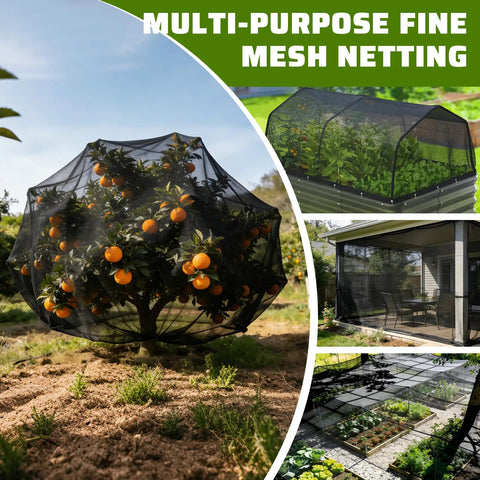 Ultra Fine Nano PP Garden Netting 10 X 20 Ft Birdproof Barrier Screen For Veggies Fruits And Flowers covering plants.