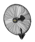 24 Inch Industrial Wall Mounted Fan With Dual Ball Bearing Motor And Aluminum Blade 3 Speed Heavy Duty High Velocity Wall Mount Fan For Garage Gym Workshop And Home Use, front view