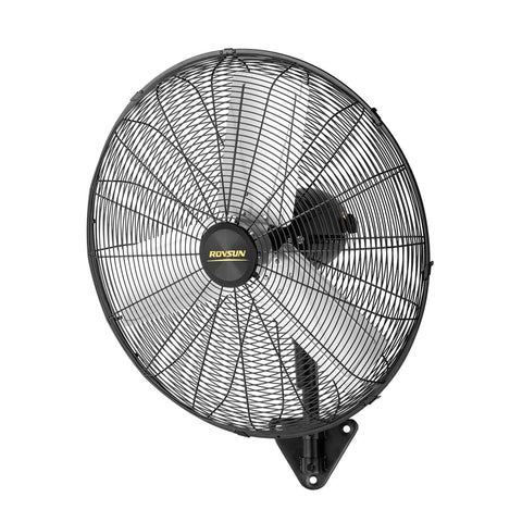 24 Inch Industrial Wall Mounted Fan With Dual Ball Bearing Motor And Aluminum Blade 3 Speed Heavy Duty High Velocity Wall Mount Fan For Garage Gym Workshop And Home Use, front view