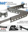 Heavy Duty RV Clothes Drying Rack With Four Telescoping Sections featuring heart-shaped windproof holes and 360-degree rotation