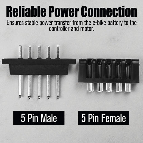 E Bike Battery Power Discharge Connector For Hailong 5 Pin Pair Male And Female Plug Replacement For Ebikes And Scooters Safe Power Transfer Durable Black And Silver