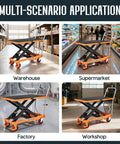 Heavy Duty Hydraulic Lift Table Cart With 1100 Lb Capacity Reliable Pump Smooth Operation Easy To Use For Material Handling Tasks in warehouse.