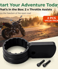 Heavy Duty Universal Motorcycle Throttle Grip Pair With Thumb Accelerator And Dead Nuts Secure Non Slip Housing No Sweat Quick Swap Setup For Scooters And E Bikes Smooth Daily Cruising close-up image of throttle assist with screws.