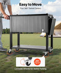 80 Quart Rolling Ice Chest With Divider Holds 110 Cans Or 50 Bottles Portable Outdoor Drink Cart With Swivel Wheels