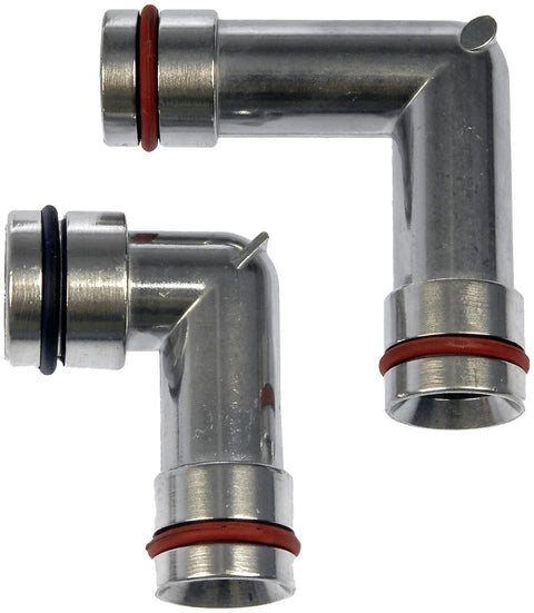 Aluminum Heater Hose Fittings With O Rings Beefy Upper And Lower Aluminum Elbow Connectors Durable Replacement Kit 2 Pack OE Fix