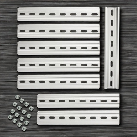 DIN Rail Slotted Aluminum 8 Inch Length By 35mm Width For Mounting Relays Contactors Circuit Breakers And Terminal Blocks RoHS