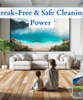 All In One Floor Cleaner Spray For Wood Laminate Hardwood And Luxury Vinyl Floors Delivers Streak Free Clean With Fast Dry No Rinse Formula 32 Oz Bottle next to couch in living room