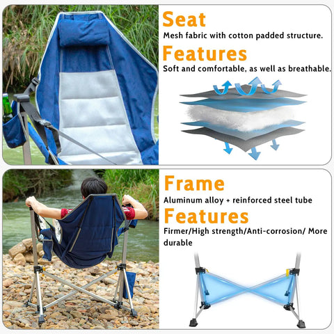 Two Pack Aluminum Hammock Chair With Footrest For Lazy Sundays Oversized Portable Folding Swing Chair in use by river
