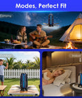 Sun Powered Dope Bug Zapper Outdoor With 5000mAh Battery USB-C Rechargeable And 4 Sided Solar Panels in various settings