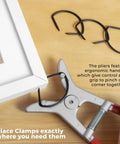Eight Pack Miter Spring Clamps For Woodworking Projects Easy Glue Ups Of Mitered Corners Fast Hold For Picture Frames in use