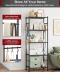 Heavy Duty 5 Tier Storage Shelves With Hooks For Garage And Home Large Capacity Metal Rack With plants and decor items