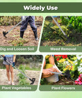 Long Handle Weed Puller Tool 60 Inch Two In One Garden Rake And Hoe for weeding and uprooting deep roots in yard and garden.