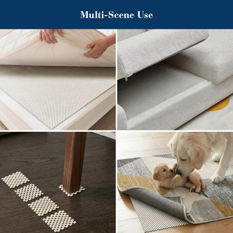 Rug Gripper Pad For Hardwood Or Tile Floors 2x3 Ft Thick Non Slip Under Rug Mat under mattress, furniture, and rug with pet