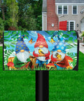 Gnome Sweet Gnome Spring Mailbox Cover For Standard Steel Mailboxes 6.5 X 19 In Weatherproof Vinyl With Magnetic Strips