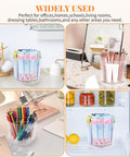 360 Degree Spin Drink Packet Organizer For Pantries And Cabinets, Clear acrylic holder with tea bags and drink packets in use