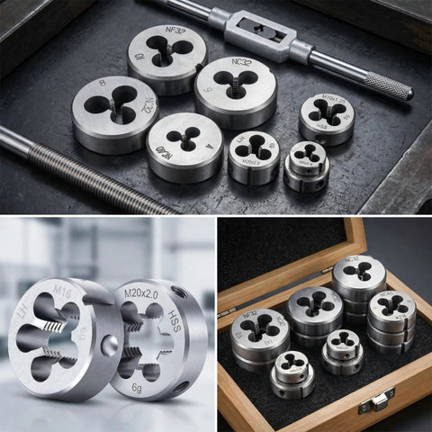 Right Hand Threading Die 1 13/16 Inch 20 UN Machine Thread Die for Large Bolts and Shafts High Speed Steel HSS Round Die on metal workbench