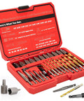 32 Piece Screw Extractor Kit With Left Hand Drill Bits And Hex Adapter, Multi Spline Easy Out Remover, HSS 4341 6542 Steel in case