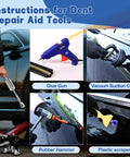 All In One 140 Piece Car Dent Removal Kit With T Bar Slide Hammer Bridge Puller Dent Lifter Suction Cups Glue Gun Tap Down Pen 100 Plus Puller Tabs For Easy DIY Dent Repair Of Dents Hail Damage And Door Dings, glue gun and suction cup tools