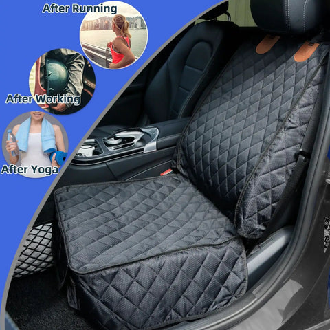 Two Pack Front Seat Cover For Cars, Trucks, SUVs And Jeeps, Full Protection Dog Car Seat Cover With Side Flaps, Nonslip, Black