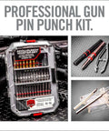 Pro Grade Gunsmithing Punch Set Kit With Roll Pin And Flat Tip Punches For Firearms Disassembly, Brass Punches Included