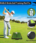 Sequin Tech Golf Mat With Instant Swing Feedback And Ball Impact Analysis displayed on grass with detailed insets