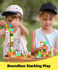 Two kids playing with Magnetic Blocks Building Toys for Kids 3 Plus Boys and Girls Game Based MagWonder Construction Set.