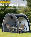Outdoor Bike Storage Shed Tent With 210D Oxford Fabric PU4000 Waterproof Coating Portable Shelter for bikes in garden setting